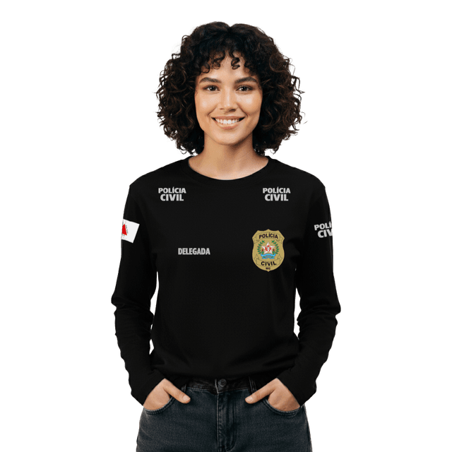 Camisa Manga Baby Look PCMG Delegada Feminina