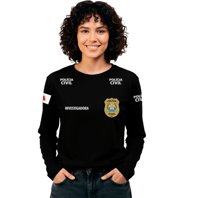 Camisa Manga Baby Look PCMG Investigadora Feminina
