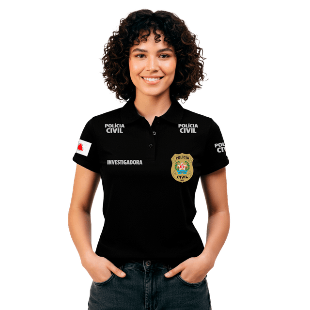 Camiseta Polo Baby Look PCMG Investigadora Feminina