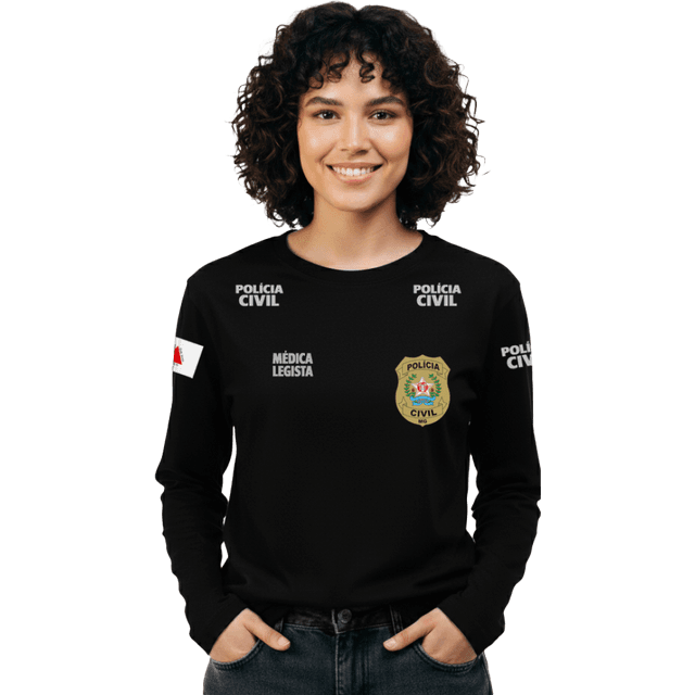 Camisa Manga Baby Look PCMG Médica Legista Feminina