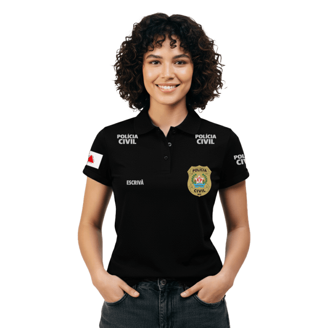 Camiseta Polo Baby Look PCMG Escrivã Feminina