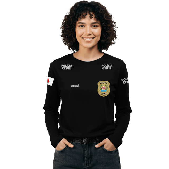 Camisa Manga Longa Baby Look PCMG Escrivã Feminina